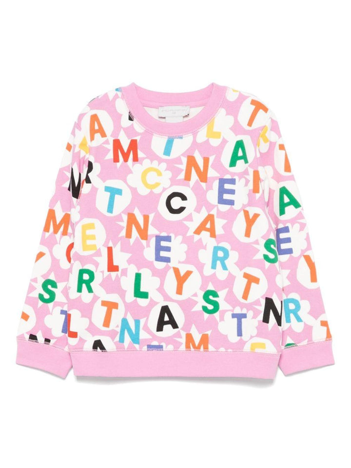 Pink/multicolor sweatshirt with print for girls