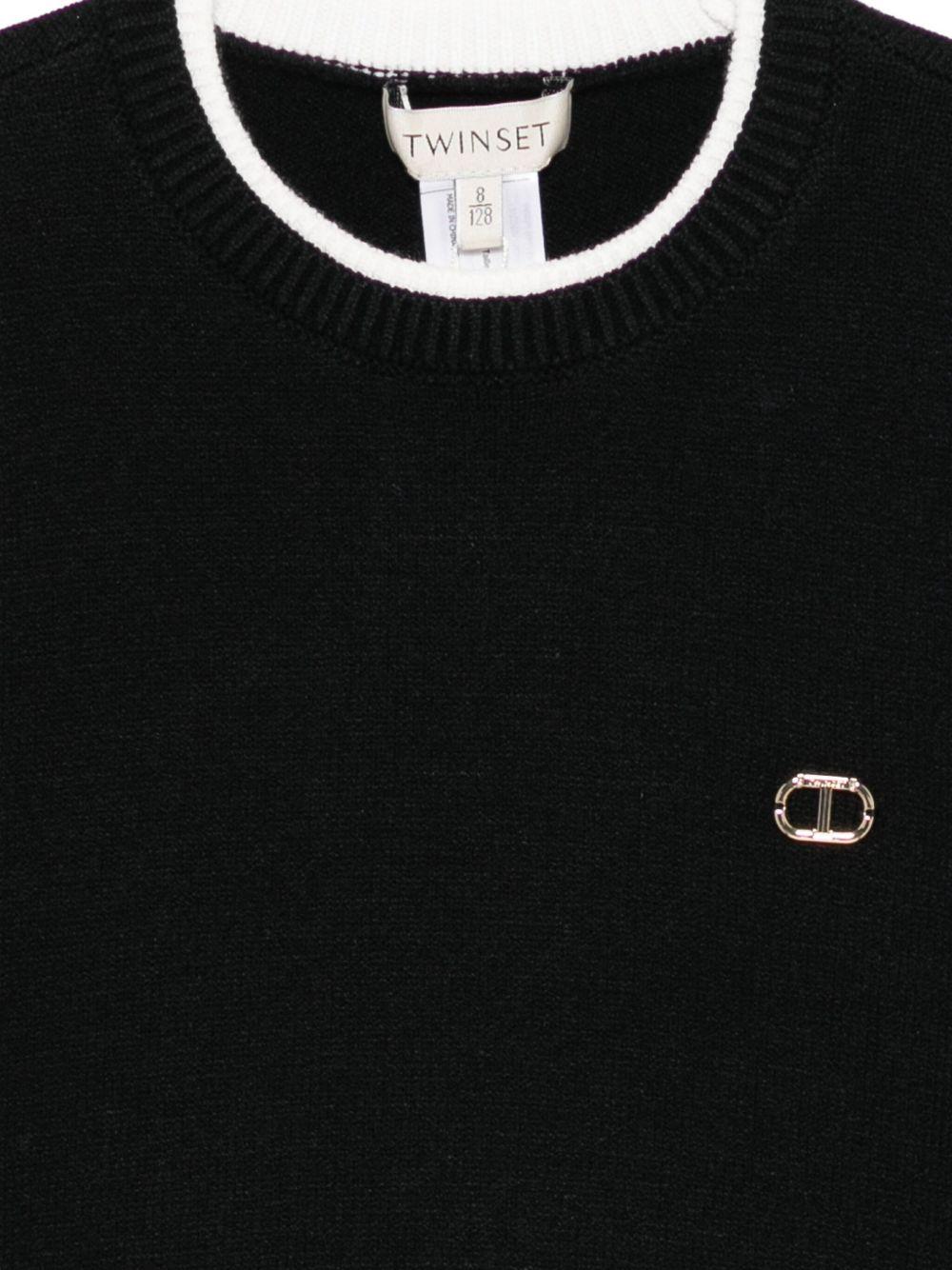 Maglione nero per bambina 252GJ3011 00006 Twin Set 