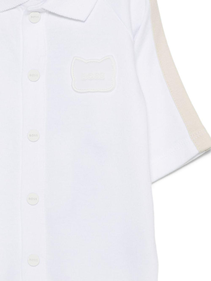 Tutina bianca/beige per neonato J53041 10P Boss Kids 