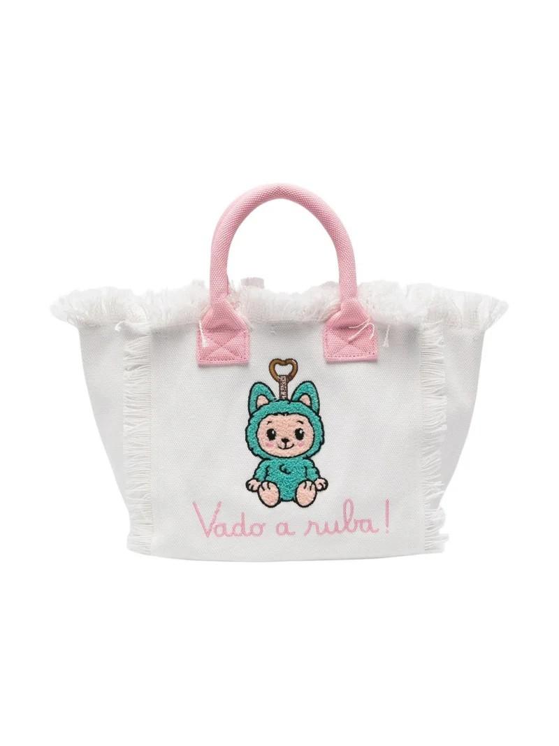 Borsa bianca/rosa per bambina COL0001 02634L MC2 Saint Barth Kids 