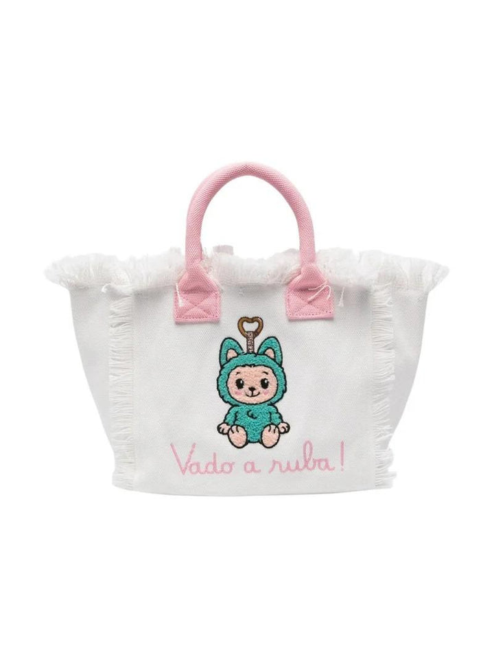 Borsa bianca/rosa per bambina COL0001 02634L MC2 Saint Barth Kids 