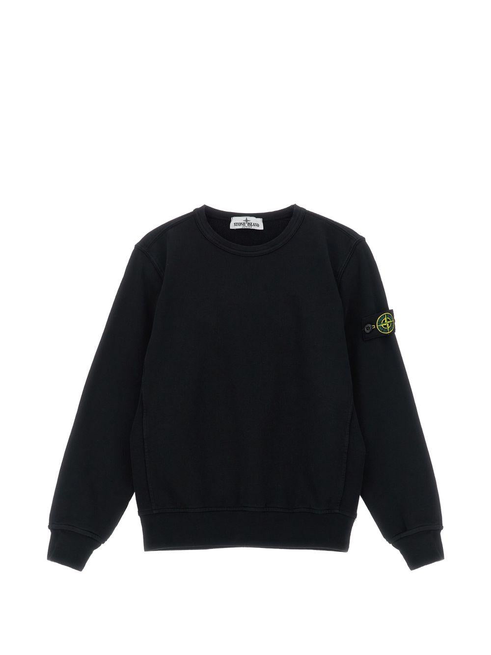 Felpa nera per bambino 66100005S0040 V0029 Stone Island Kids 