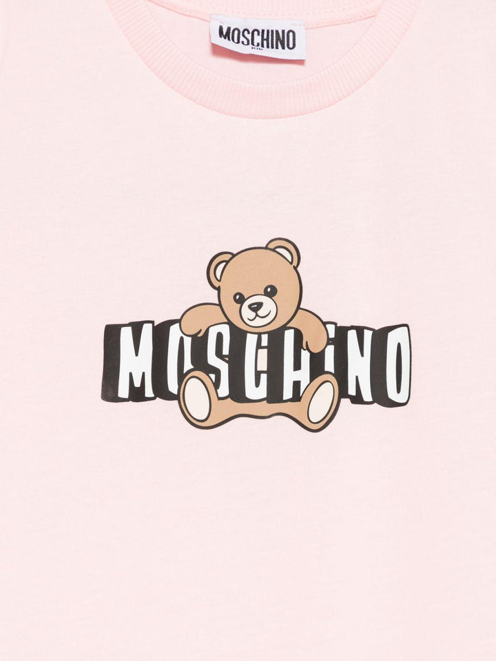 T-shirt rosa per bambino HZM058LAA03 50209 Moschino Kids 