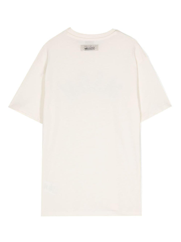 T-shirt panna per bambino con logo