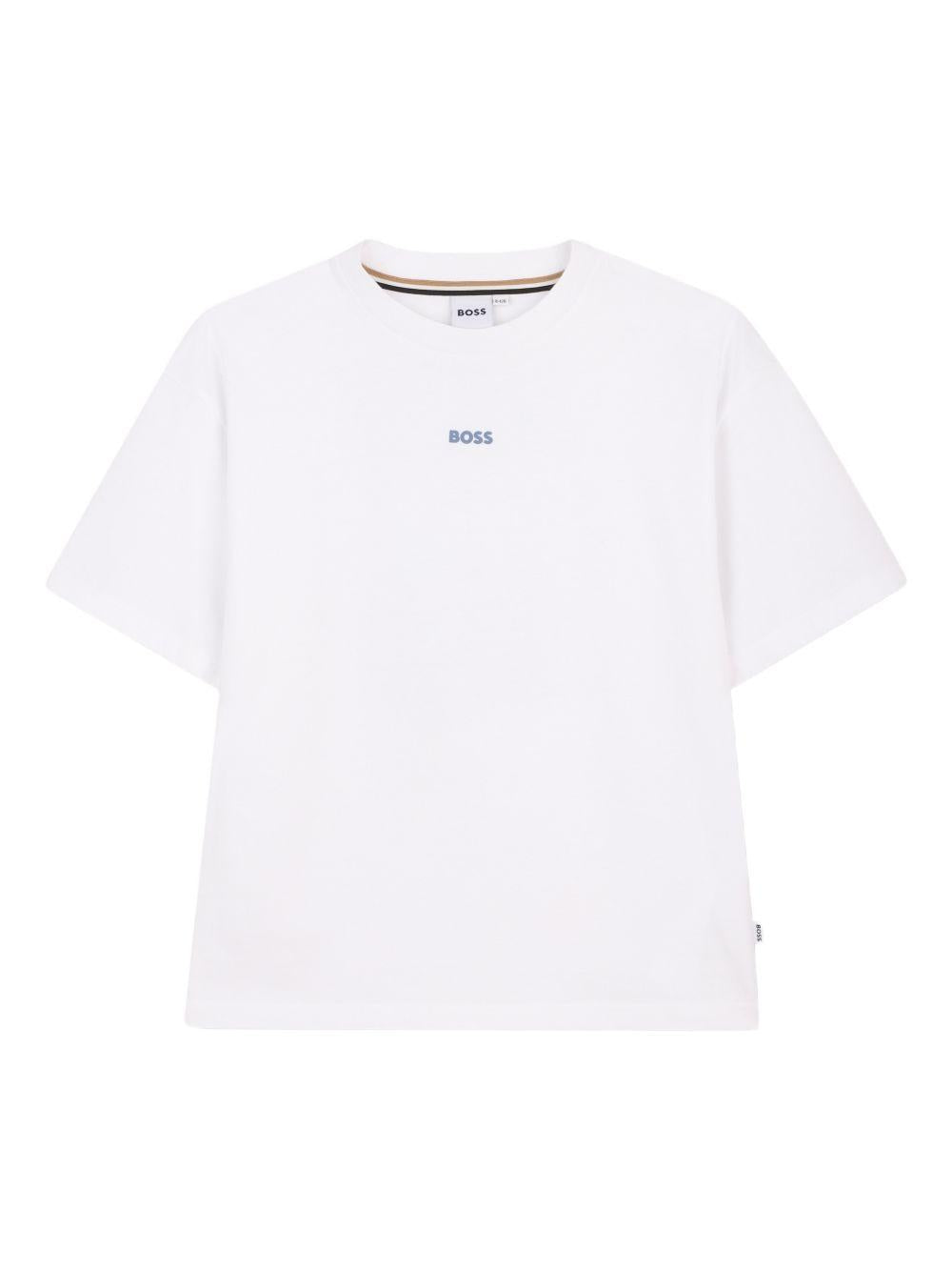 T-shirt bianca per bambino J52987 10P Boss Kids 