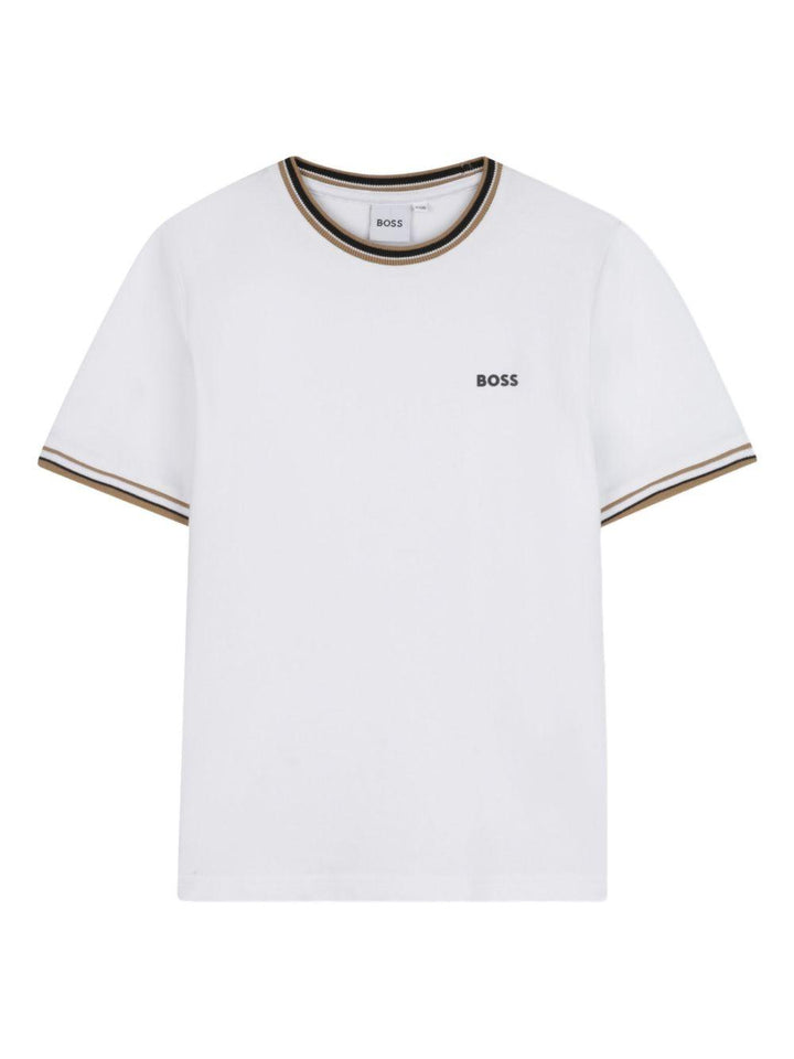 T-shirt bianco per bambino J52368 10P Boss Kids 