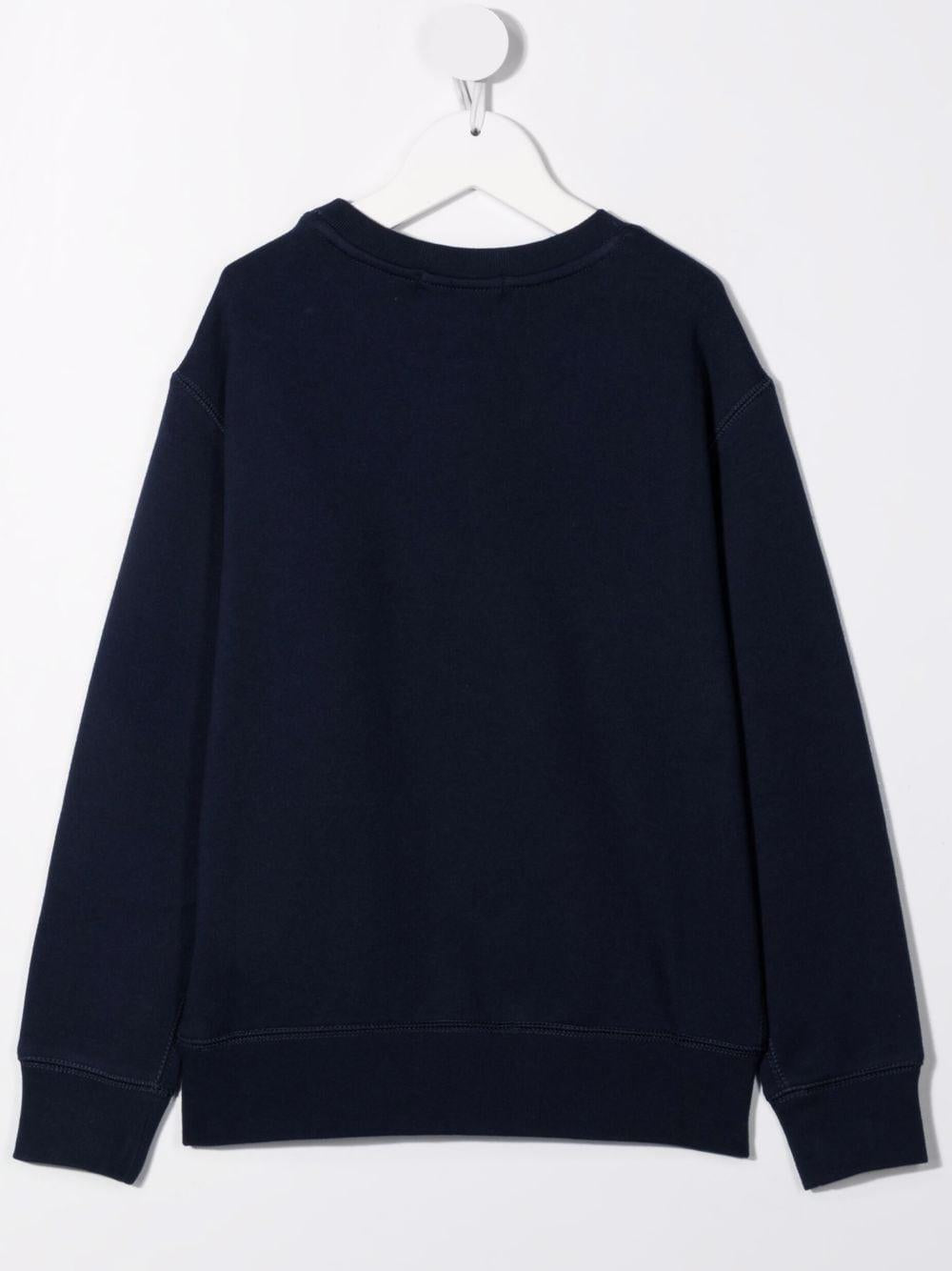 Felpa per bambino in cotone blu 323772102 002 Ralph Lauren Kids 