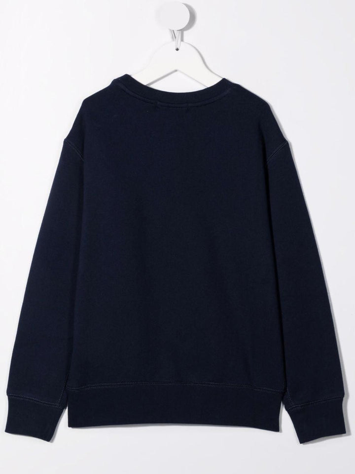 Felpa per bambino in cotone blu 323772102 002 Ralph Lauren Kids 