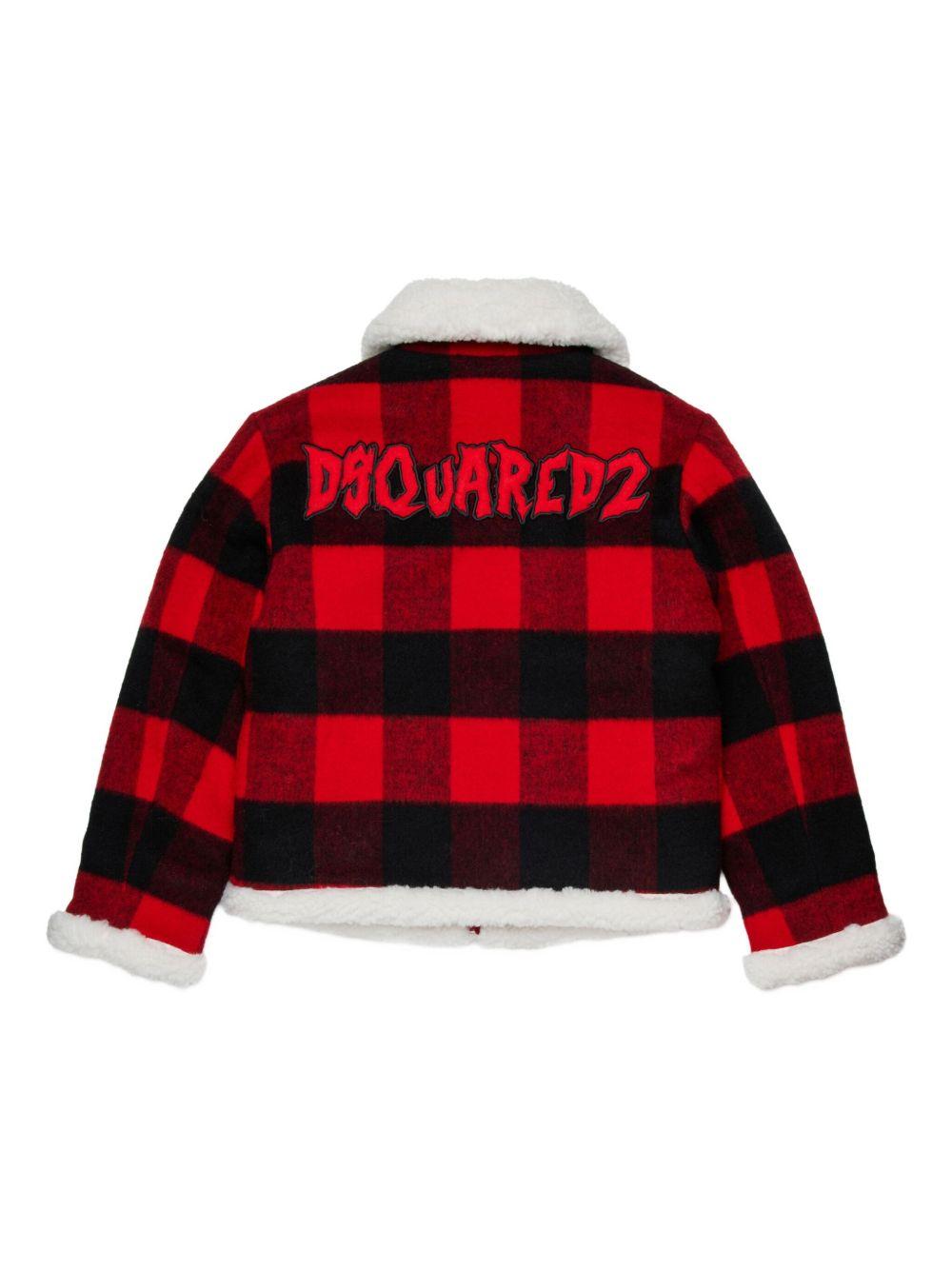 Giubbotto rosso brillante/nero per bambino DQ3050D0AE9 DQ423 Dsquared2 Kids 