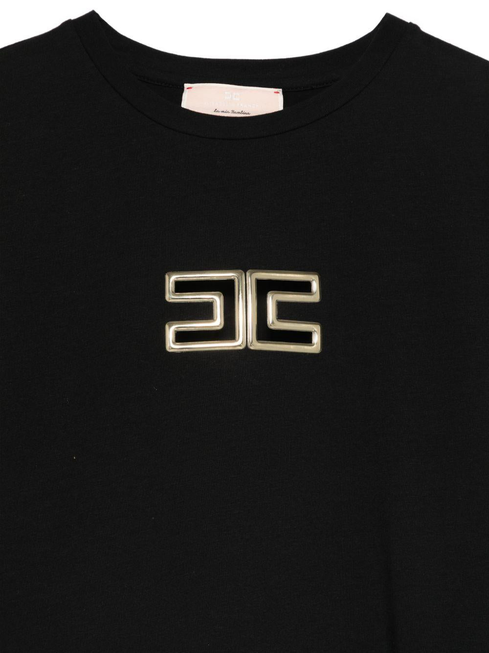 T-shirt nero per bambina EFTS2610JE006 N005 Elisabetta Franchi Kids 