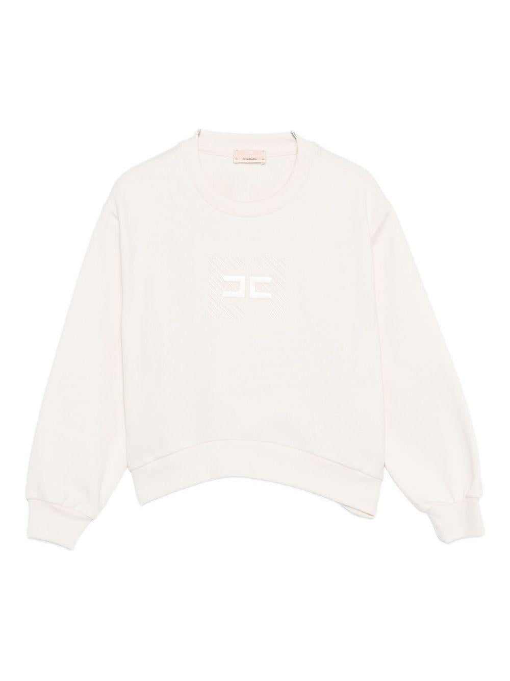 Felpa bianca per bambina EGFE0560FF002 0067 Elisabetta Franchi Kids 