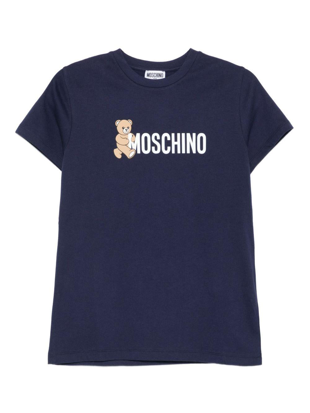 T-shirt blu navy per bambino HPM058LAA34 40016 Moschino Kids 