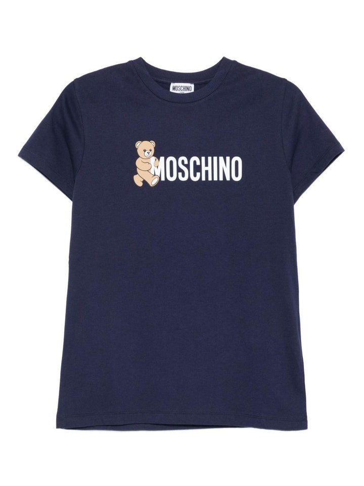 T-shirt blu navy per bambino HPM058LAA34 40016 Moschino Kids 