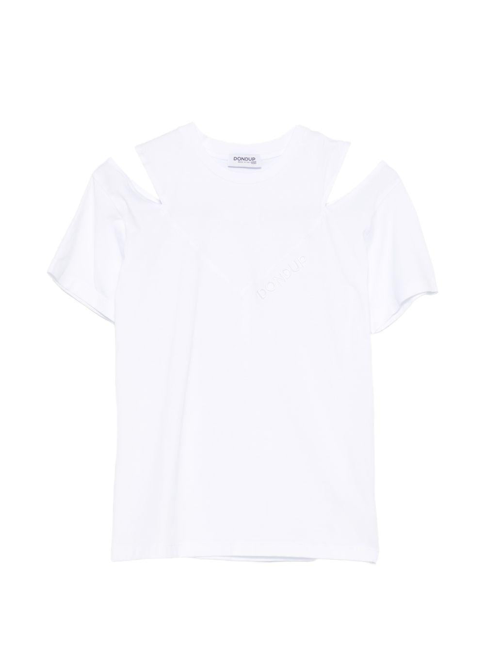 T-shirt bianca per bambina DFTS0360JE006 B000 Dondup Kids 