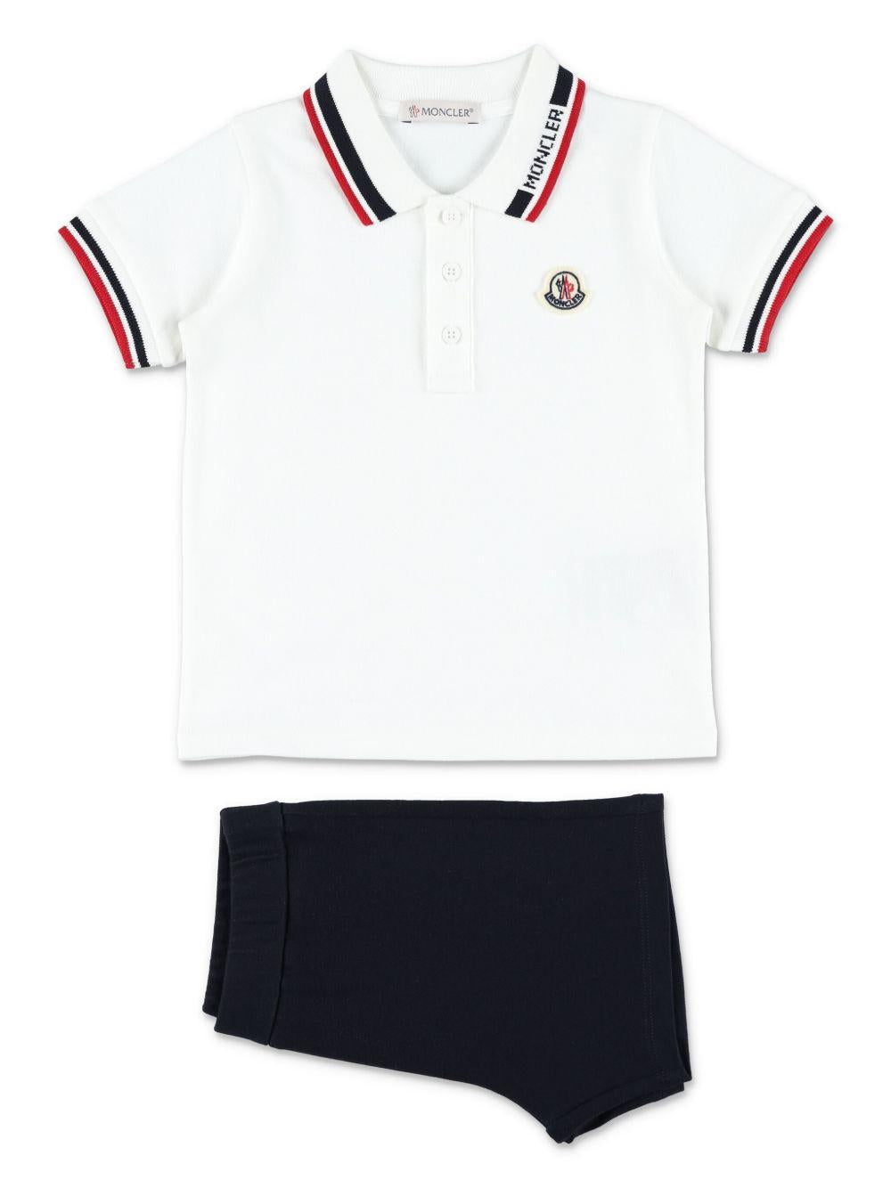 Completo bianco/nero per neonato 9518M000158496F F07 Moncler Kids 