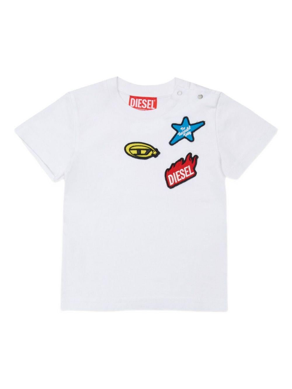 T-shirt bianca per neonato K00760KYAYS K100 Diesel Kids 