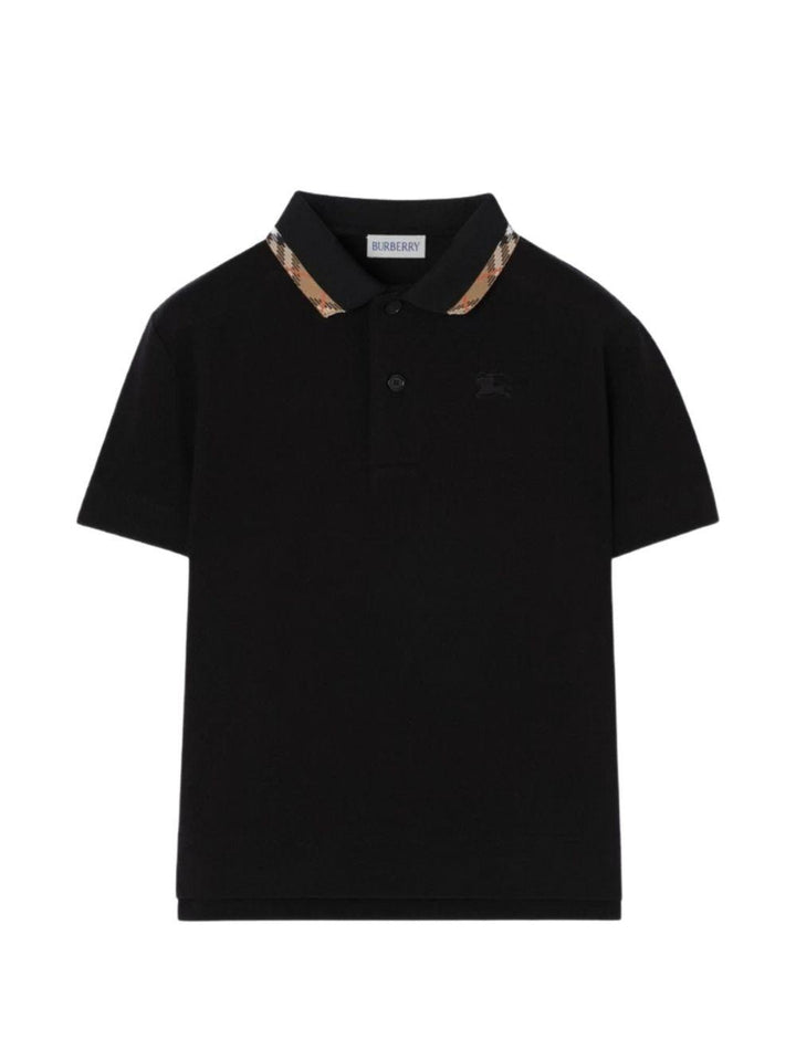 Polo nera per bambino 8126317 A1189 Burberry Kids 