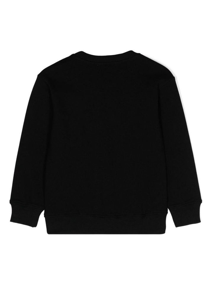 Felpa unisex in cotone nera HUF08PLCA82 60100 Moschino Kids 