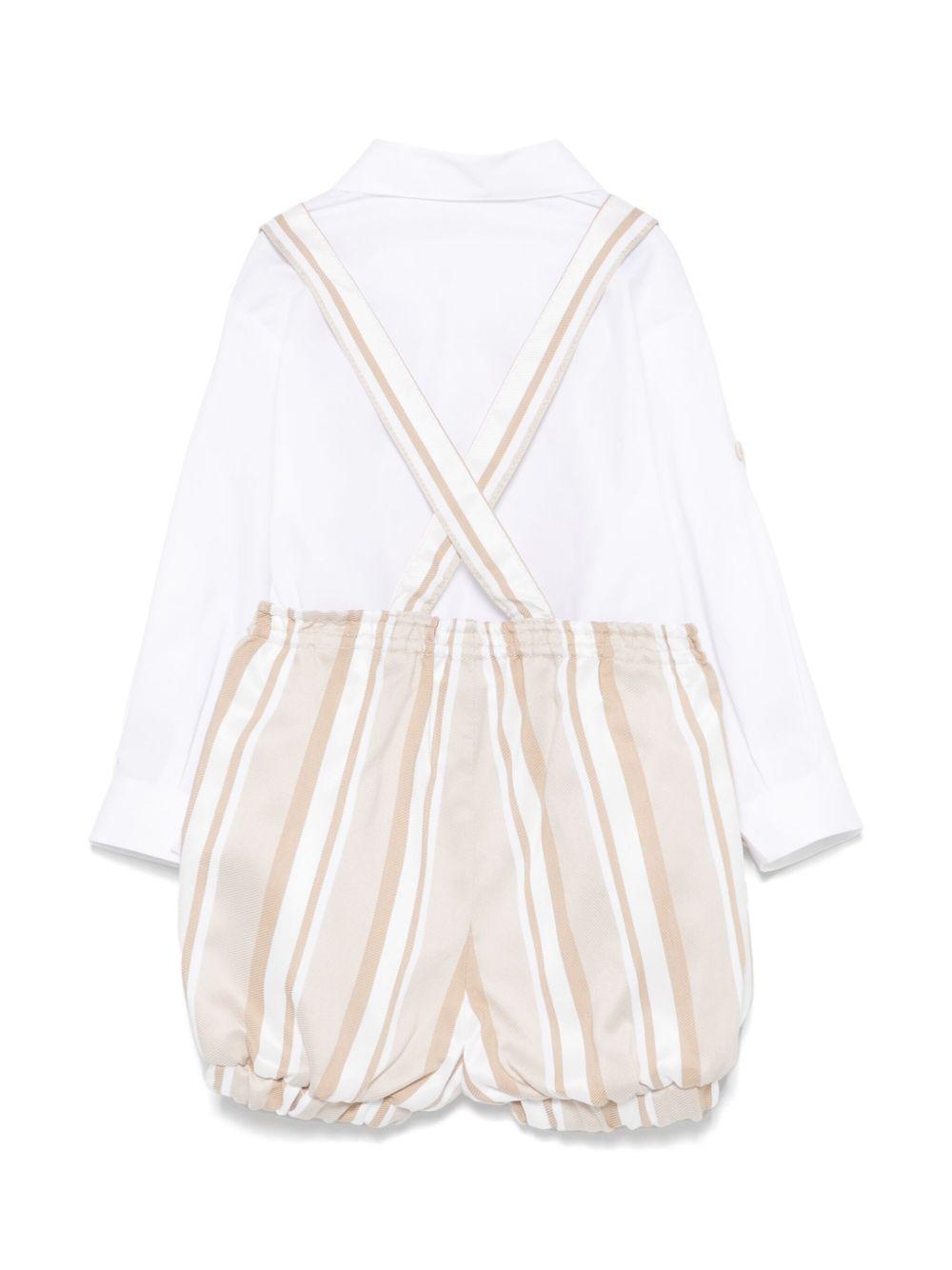 Completo elegante beige/bianco per neonato MN3081134821 21 Colorichiari Kids 