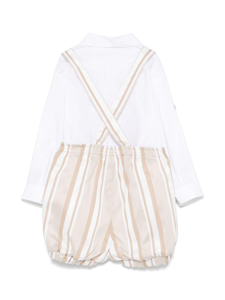 Completo elegante beige/bianco per neonato MN3081134821 21 Colorichiari Kids 