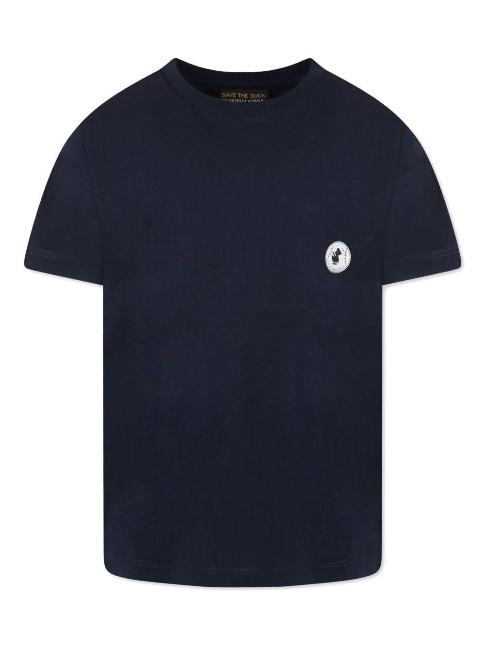 T-shirt blu navy per bambino JT1732XBESY22 90000 Save The Duck Kids 