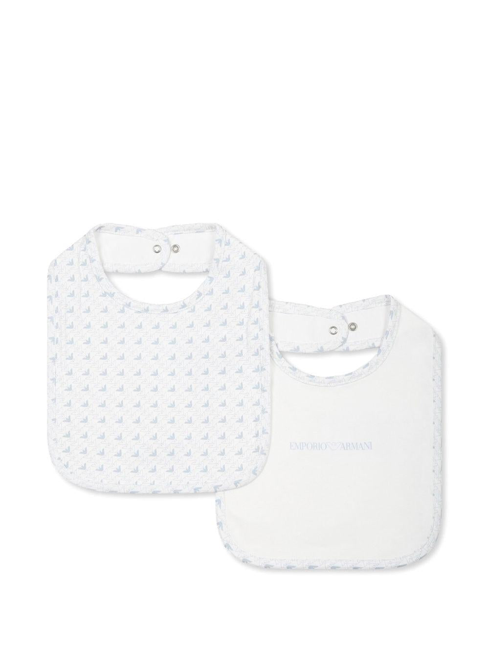 Bavetta bianca/celeste per neonato EY000007AF10913 FB054 Emporio Armani Kids 