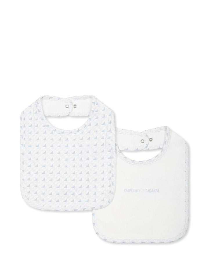 Bavetta bianca/celeste per neonato EY000007AF10913 FB054 Emporio Armani Kids 