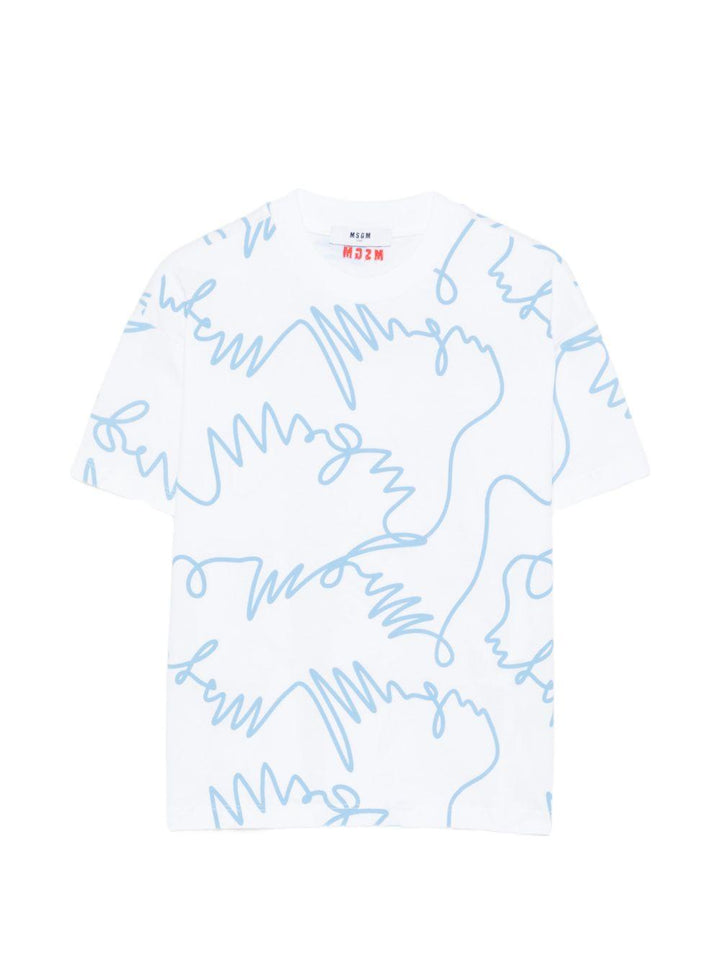 T-shirt bianca per bambino S6MSJUTH170 001/83 Msgm Kids 