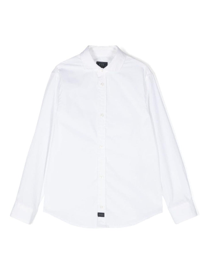 White shirt for boys with logo