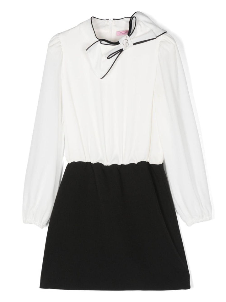 Abito bianco/nero per bambina IF4036T2614 09M04 Miss Blumarine 