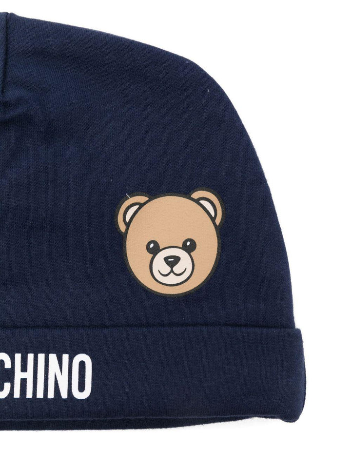 Cappello blu navy per neonato MUX05LLCA40 40016 Moschino Kids 