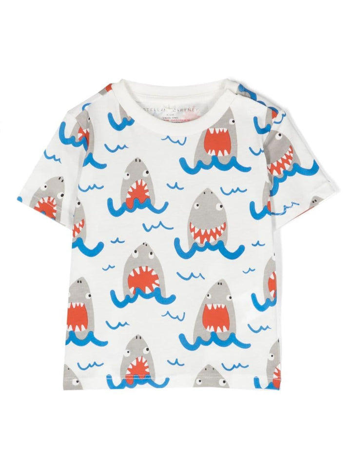White t-shirt for newborns with print