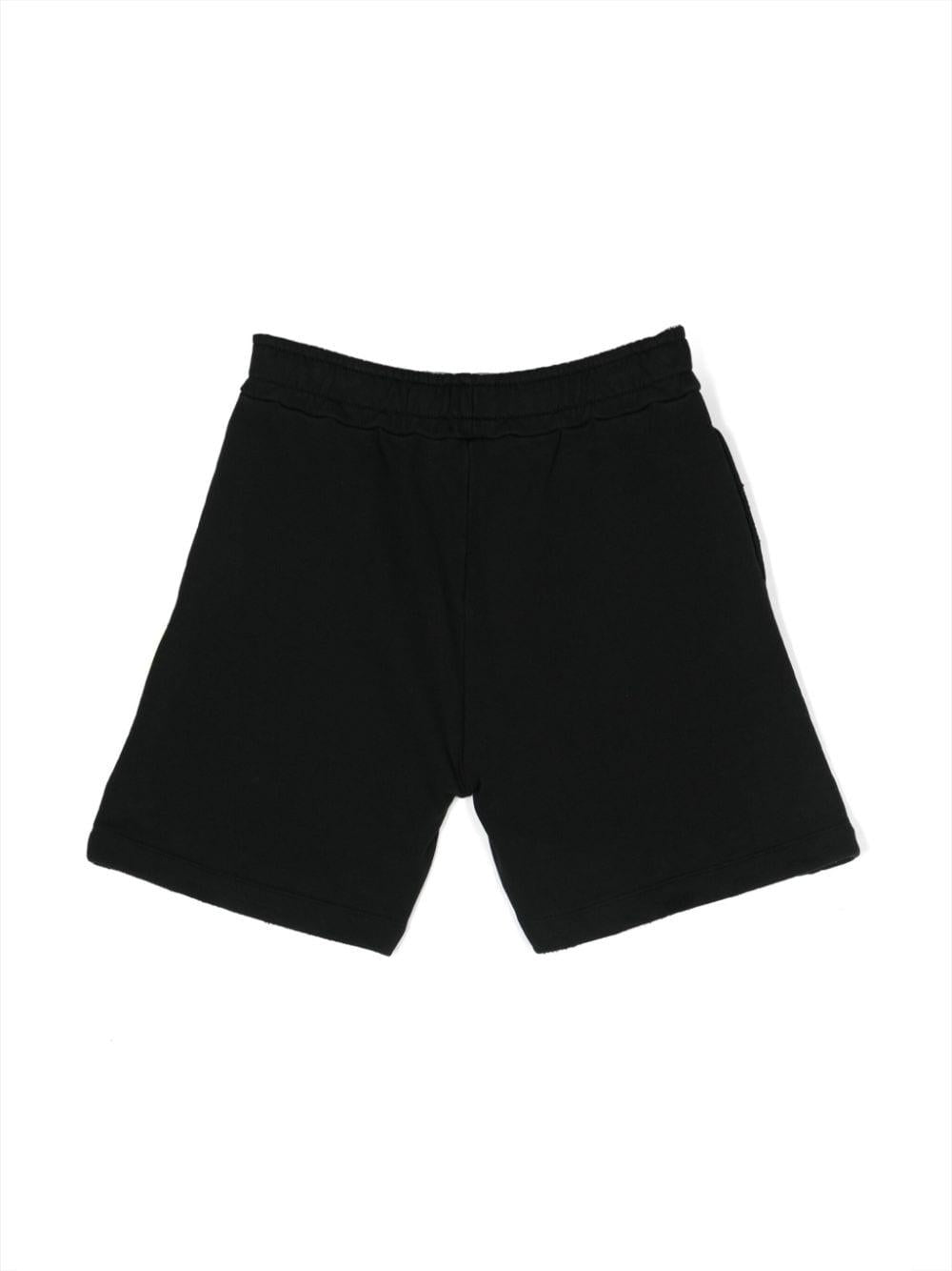 Black Bermuda shorts for boys with logo