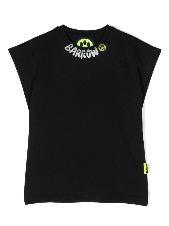 T-shirt nera per bambino con logo