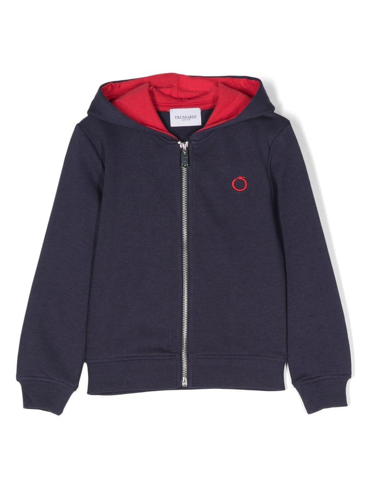 Felpa blu navy per bambino con logo
