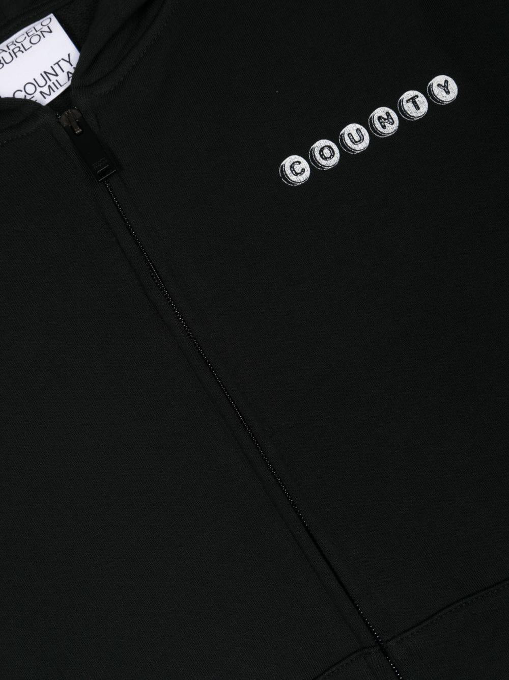 Black sweatshirt for boys with white logo