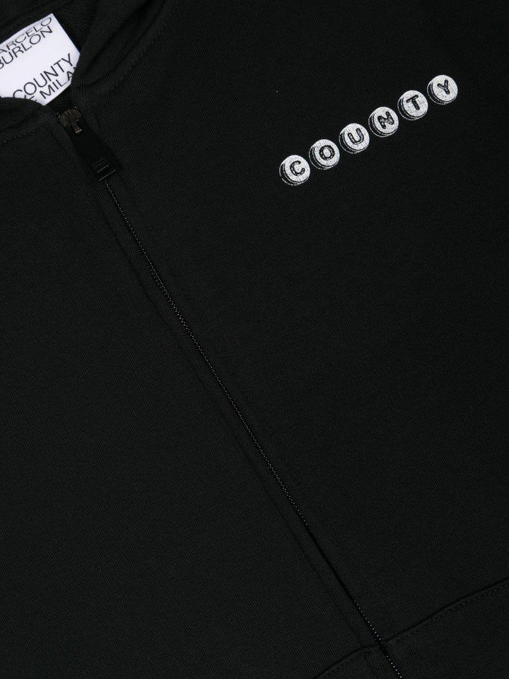 Black sweatshirt for boys with white logo