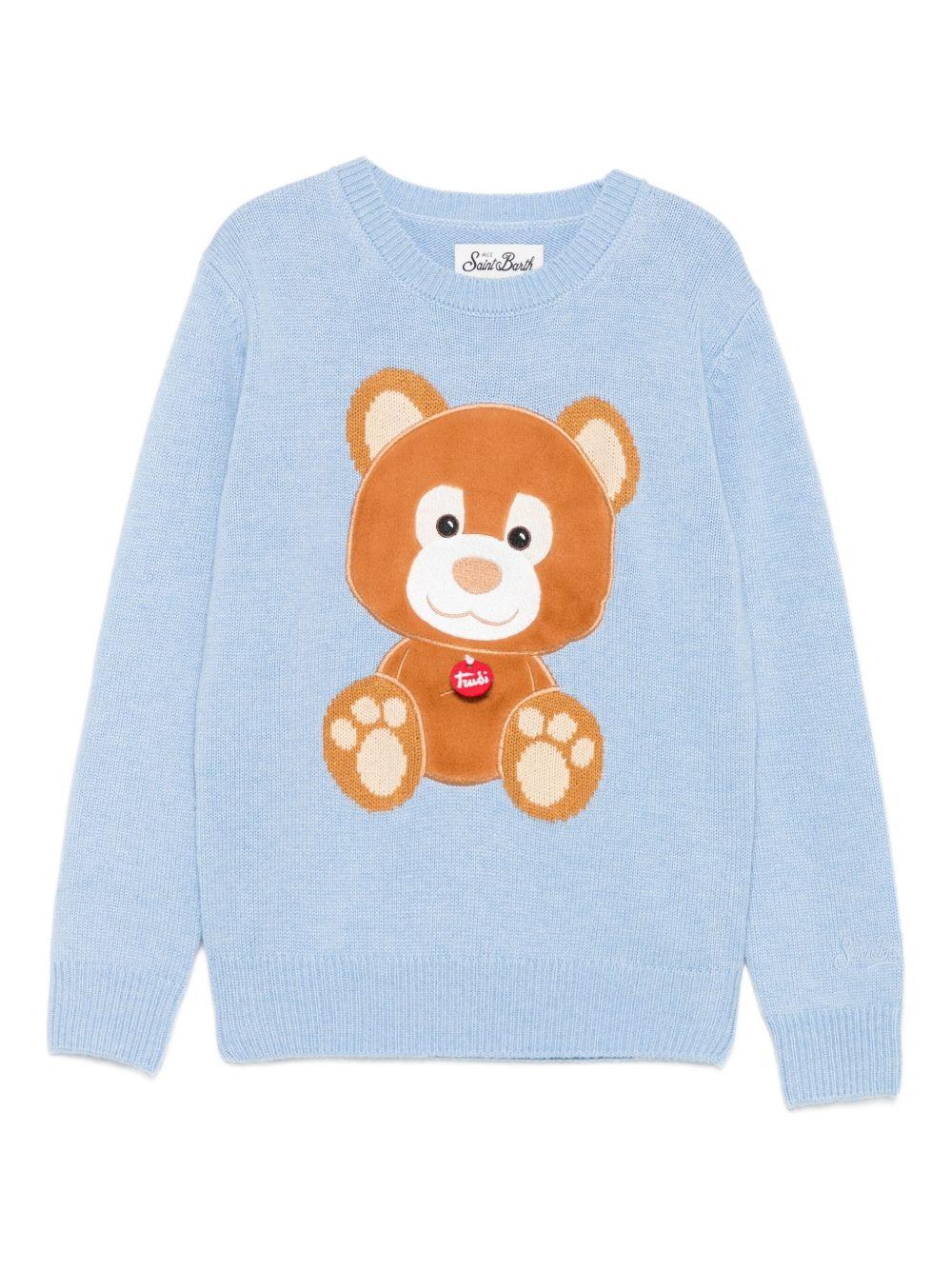 Maglione azzurro per bambina PRC0001 01983I MC2 Saint Barth Kids 