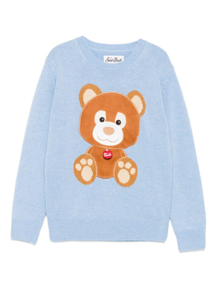 Maglione azzurro per bambina PRC0001 01983I MC2 Saint Barth Kids 