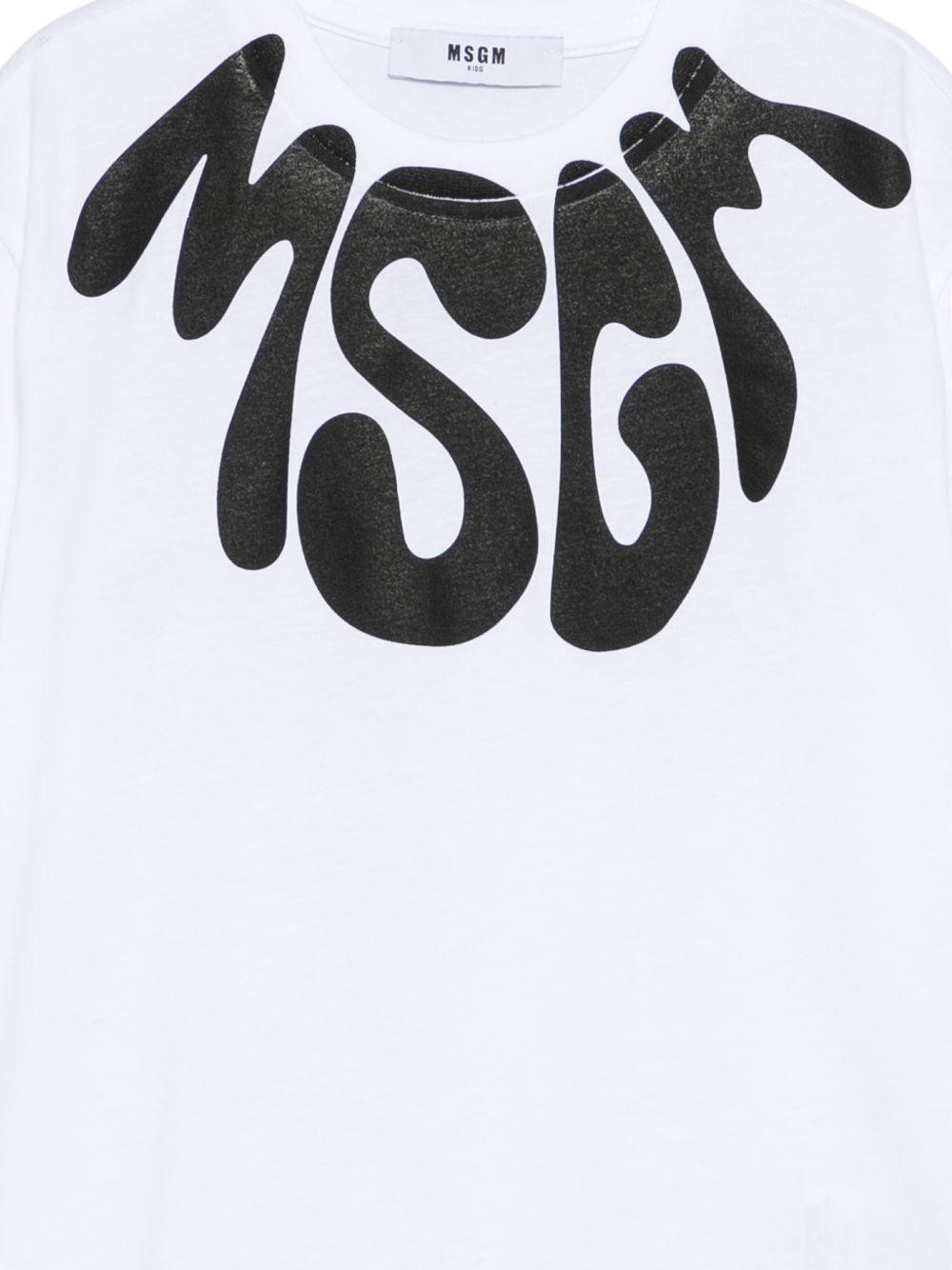 T-shirt bianca per bambino S6MSJUTH222 001/01 Msgm Kids 