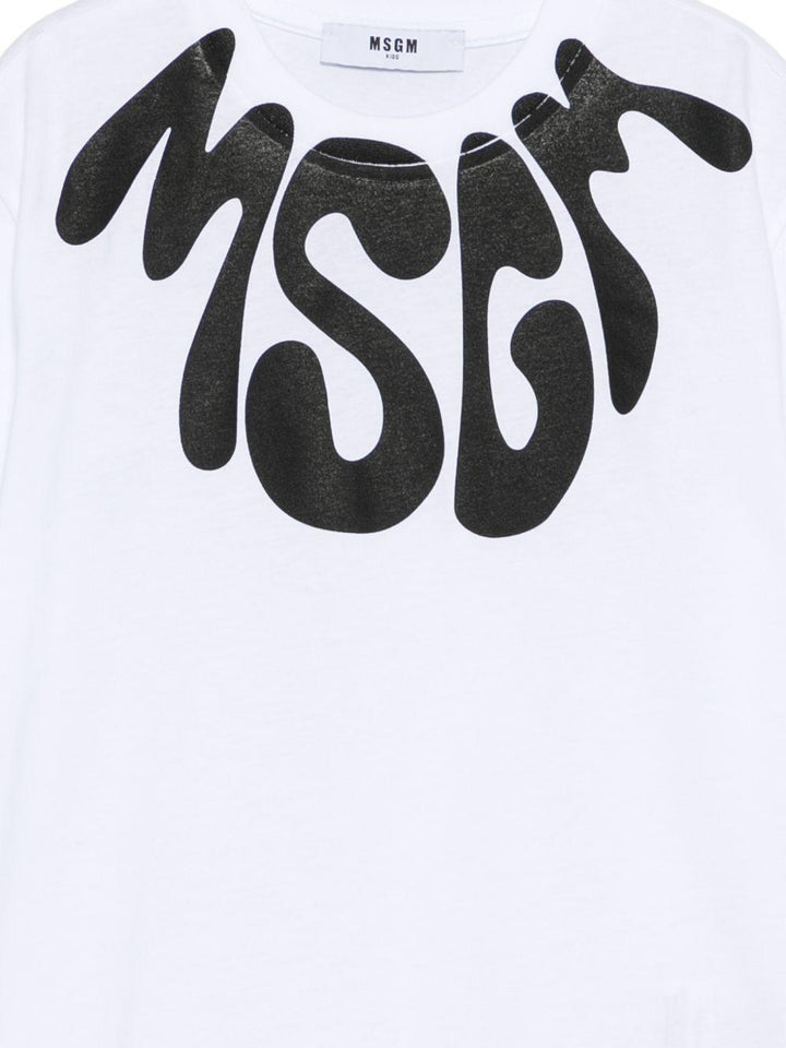 T-shirt bianca per bambino S6MSJUTH222 001/01 Msgm Kids 