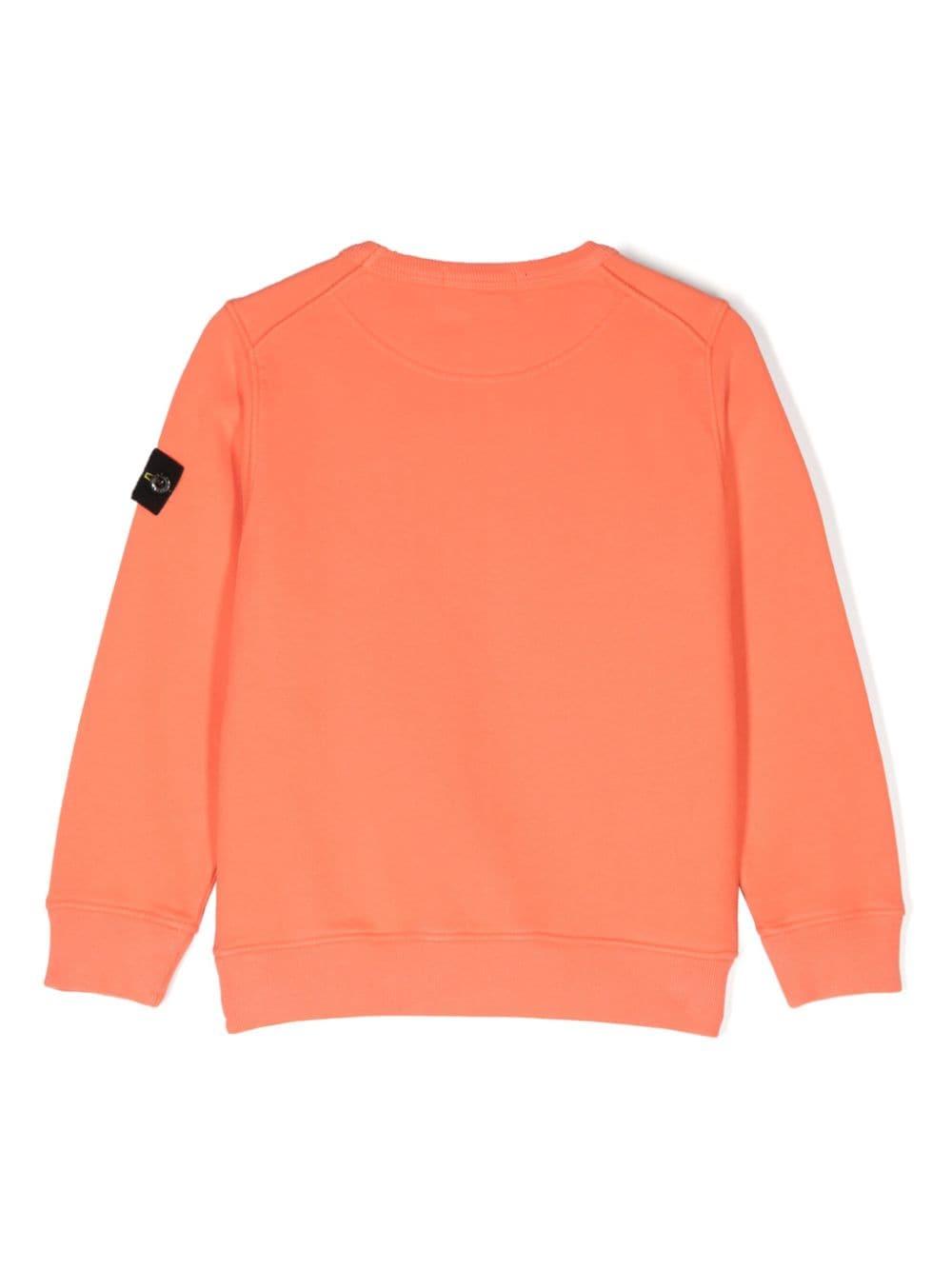 Orange cotton sweatshirt for boys