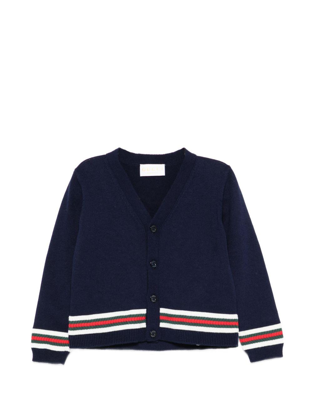 Cardigan blu per neonato 852858XKFDC 4044 Gucci Kids 