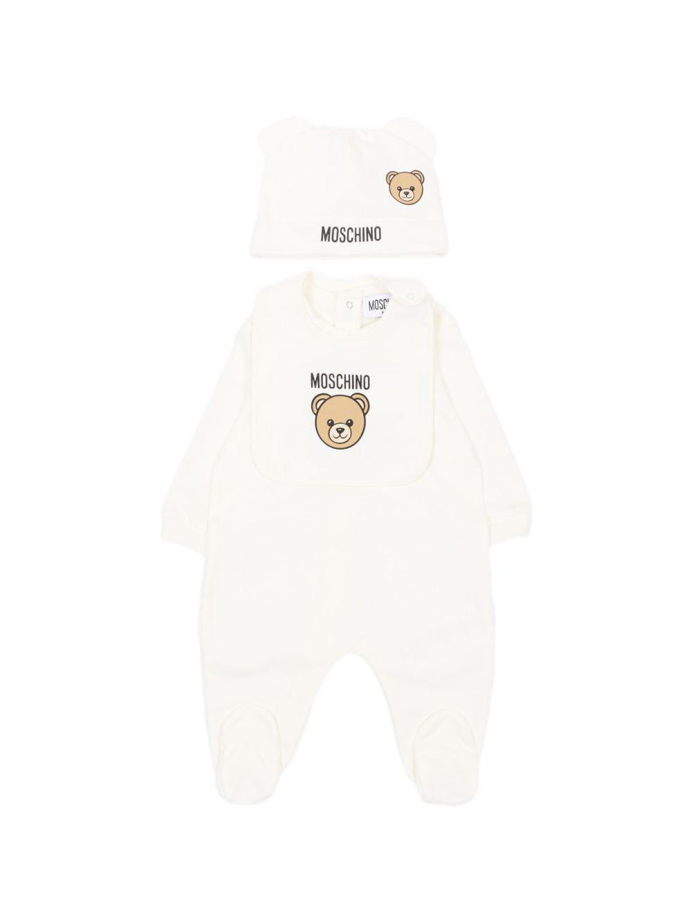 Kit tutina bianca per neonato MUY09PLCA40 10063 Moschino Kids 