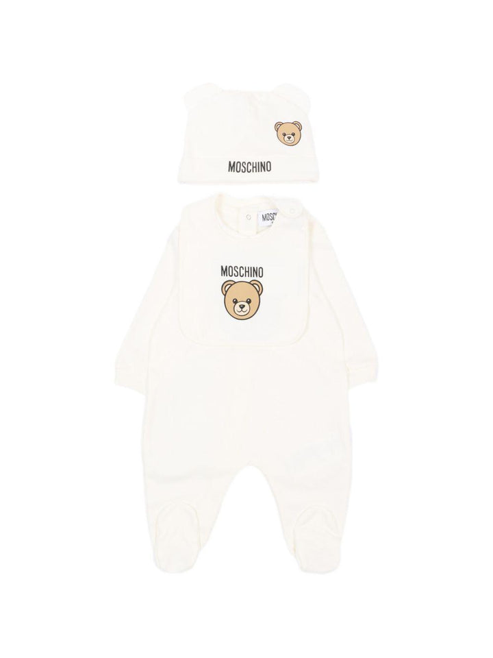 Kit tutina bianca per neonato MUY09PLCA40 10063 Moschino Kids 