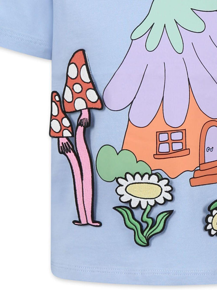 Light blue 3D printed T-shirt for girls