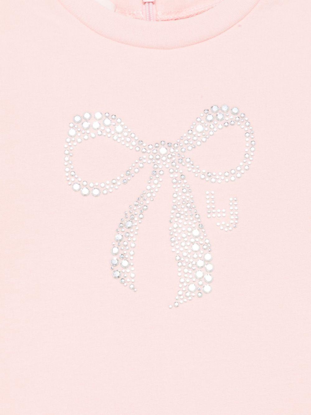 Baby girl blush pink dress with logo