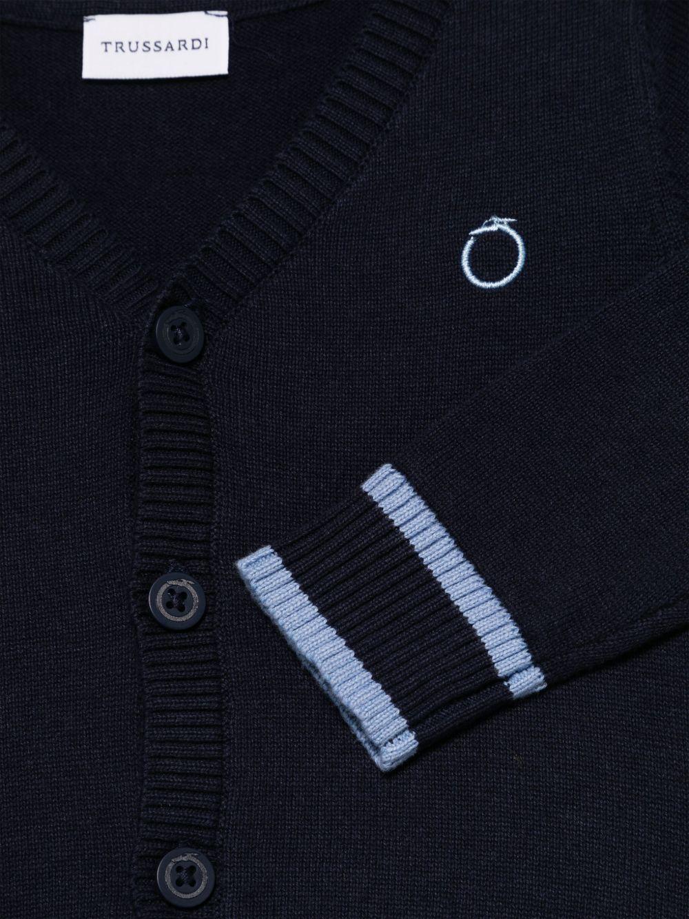 Cardigan blu oxford per neonato