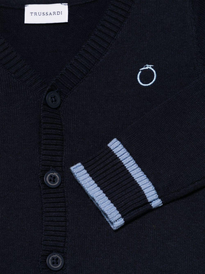Cardigan blu oxford per neonato