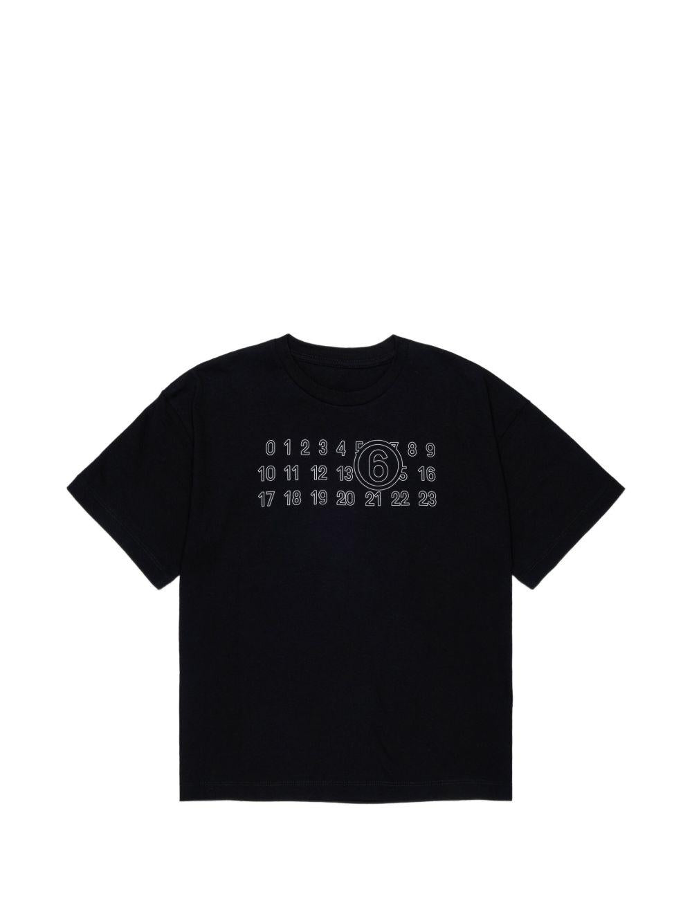 T-shirt nero per bambino M61117MM02Y M6900 MM6 Kids 